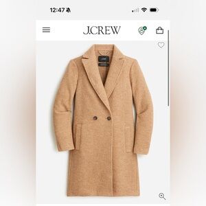 J. CREW DAPHNE TOPCOAT IN ITALIAN BOILED WOOL